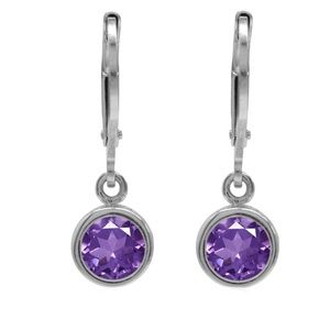 Elegant Genuine Round-cut, bezel-set Amethyst center